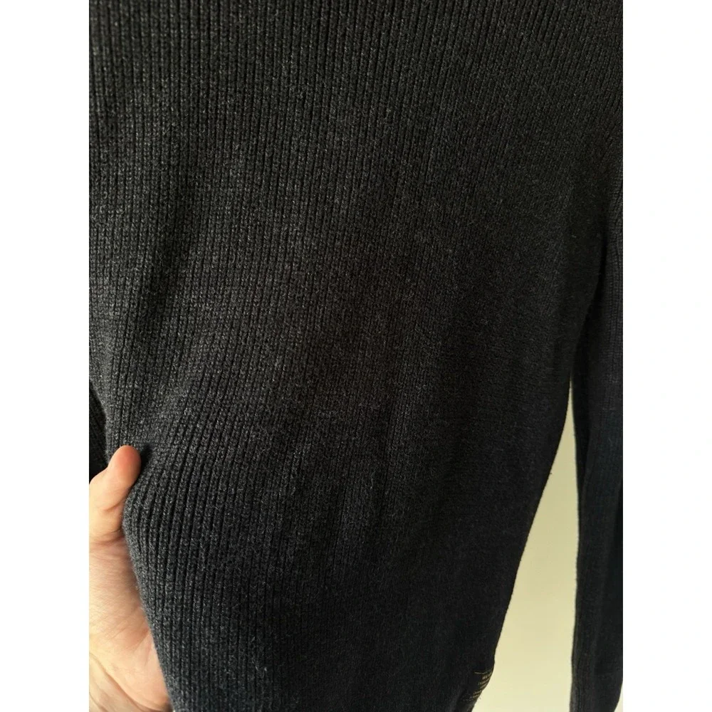 H&M LOGG Ribbed Turtleneck Sweater Black 100% Cotton Minimalist Men's Small